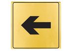 Plaquette Flèche (droite ou gauche) - Plexiglas or 90x90mm - 4500171