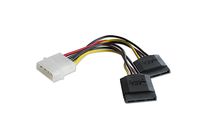 Adaptateur d'alimentation Molex 5.25" (LP4) vers 2x SATA 15pins, 0.15m