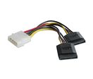 Adaptateur d'alimentation Molex 5.25" (LP4) vers 2x SATA 15pins, 0.15m