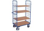 Variofit - Chariot haut 4 plateaux bois et acier - 1200x800mm - 500 Kg - Ergonomique - 3 ans garantie