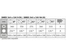 Scie à ruban semi-automatique pour métaux -60/+60° capacité 360 mm 3 kW 400V variateur de fréquence 20-100 m/min Metallkraft BMBS360X500 HA-DG