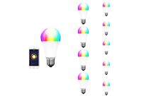 Pack de  10 - Ampoule LED Connectée Wifi E27 8.5W RGBW A60