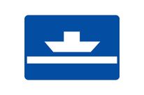 Panneau fluvial bac naviguant pas librement E4a