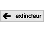 Plaquette Extincteur flèche gauche - Plexiglas argent 170x45mm - 4320625