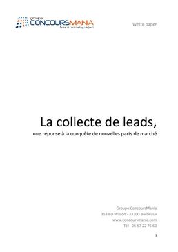 Livre blanc : La collecte de leads, une réponse à la conquête de nouvelles parts de marché