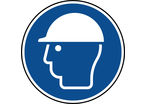 Panneau casque de protection obligatoire