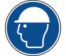 Panneau casque de protection obligatoire