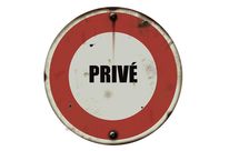 Panneau vintage Privé - Rigide Ø180mm - 4019109