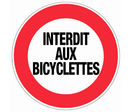 Panneau Interdit aux bicyclettes - Rigide Ø300mm - 4061238