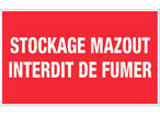 Panneau Stock mazout interdit de fumer - Rigide 330x200mm - 4160542