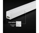 Tube Néon LED T5 120cm 16W 2 Têtes avec Interrupteur - Garantie 6 ans - Blanc Froid 6000K -
