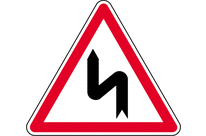 Panneau danger succession de virages A1d