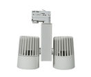 Projecteur double sur rail blanc 2X30W 3000K 4320LM 50°