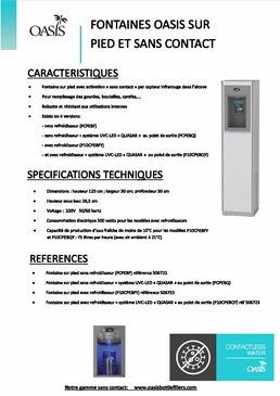Fontaines sur pied sans contact et écologiques 