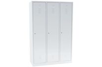 Manutan Expert - Vestiaire Industrie Salissante 3 Cases sur Socle - Acier Gris Clair - Serrure à Clé - 1800x1185x500mm - Livré Monté