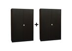 Manutan Expert - Pack 2 Armoires Métal Orel 195x120x42 cm Noir - 4 Tablettes 60kg/tablette - Fermeture à clé - Livré monté
