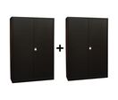 Manutan Expert - Pack 2 Armoires Métal Orel 195x120x42 cm Noir - 4 Tablettes 60kg/tablette - Fermeture à clé - Livré monté