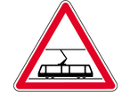 Panneau danger traversée de tramways A9