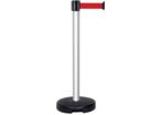 Poteau PVC Gris à sangle Rouge 3m x 50mm sur socle 9kg à lester - 2800006