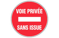 Panneau Voie privée sans issue - Rigide Ø450mm - 4080741