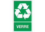 Panneau Recyclage selectif des dechets en verre - Rigide 330x200mm - 4161068