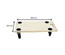 Plateau roulant rectangulaire en bois, charge 200 kg | PR200R