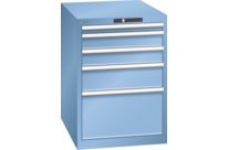 Armoire fixe à 5 tiroirs | KEY Lock Bleu clair RAL 5012