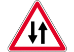 Panneau danger circulation deux sens A18