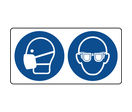 Panneau masque et lunettes sécurité obligatoire