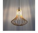 Suspension Bois Forme Poire pour Ampoule E27