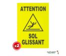 Lot de 2 plaques modulable jaune fluo - Sol glissant - 4280288