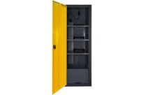 Exacta - Armoire pour batteries lithium-ion - 1 porte, 18 prises, L 540mm, H 2000mm, Jaune/Noir, Sécurité, À clé