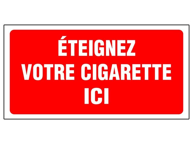 Panneau Eteignez votre cigarette ici - Rigide 960x480mm - 4000299