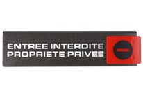 Plaquette de porte Entrée interdite propriété privée - Europe design 175x45mm - 4261041