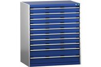 Bott - Armoire Multitiroirs SL-10712-10.2 - 10 Tiroirs Bleus - Charge 1500kg - Acier Gris - Livrée Montée