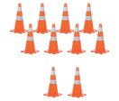 Manutan Expert - Cônes de signalisation réfléchissants 70cm - Lot de 10 - PVC Orange - Visibilité Maximale