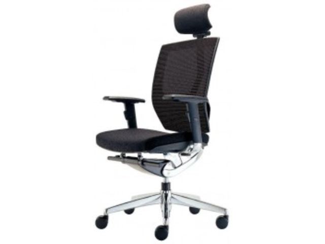 Fauteuil direction tissu/mesh noir