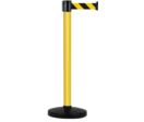 Poteau Alu Jaune laqué à sangle Jaune/Noir hachuré 4m x 50mm sur socle portable - 2052313
