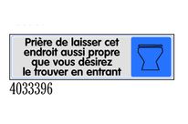 Plaquette de porte Priére de laisser cet endroit aussi propre que vous désirez le trouver en entrant - Plexiglas couleur 170x45mm - 4033396
