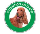 Panneau Attention au chien Cocker spaniel - Rigide Ø180mm - 4040417