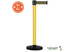Poteau alu jaune à sangle Noir/Jaune sur socle portable - Novap
