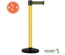 Poteau alu jaune à sangle Noir/Jaune sur socle portable - Novap