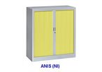 Armoire basse de bureau monobloc en métal coloris acidulés