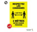 Lot de 2 plaques modulable jaune fluo - Respectez les consignes - 2 mètres - 4281049