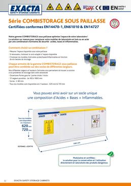 Armoires de sécurité sous paillasse pour le stockage de produits chimiques et inflammables