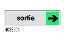 Plaquette de porte Sortie flèche à droite - Plexiglas couleur 170x45mm - 4033594