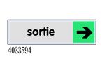Plaquette de porte Sortie flèche à droite - Plexiglas couleur 170x45mm - 4033594