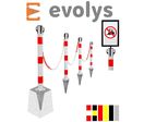 Kit 4 Poteaux de Balisage Métal EVOLYS à Sceller avec Chaîne Plastique ou Métal