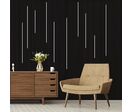 Lot de 8 Panneaux Acoustiques Muraux Bois 240x60x2,2cm - Couleur Noir avec Fond Noir