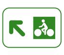 Panneau piste cyclable flèche oblique à gauche Dv43c